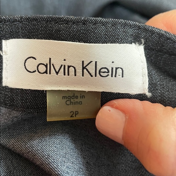 Calvin Klein Denim Indigo Sheath button down Dress with belt petite 2p - Picture 8 of 9